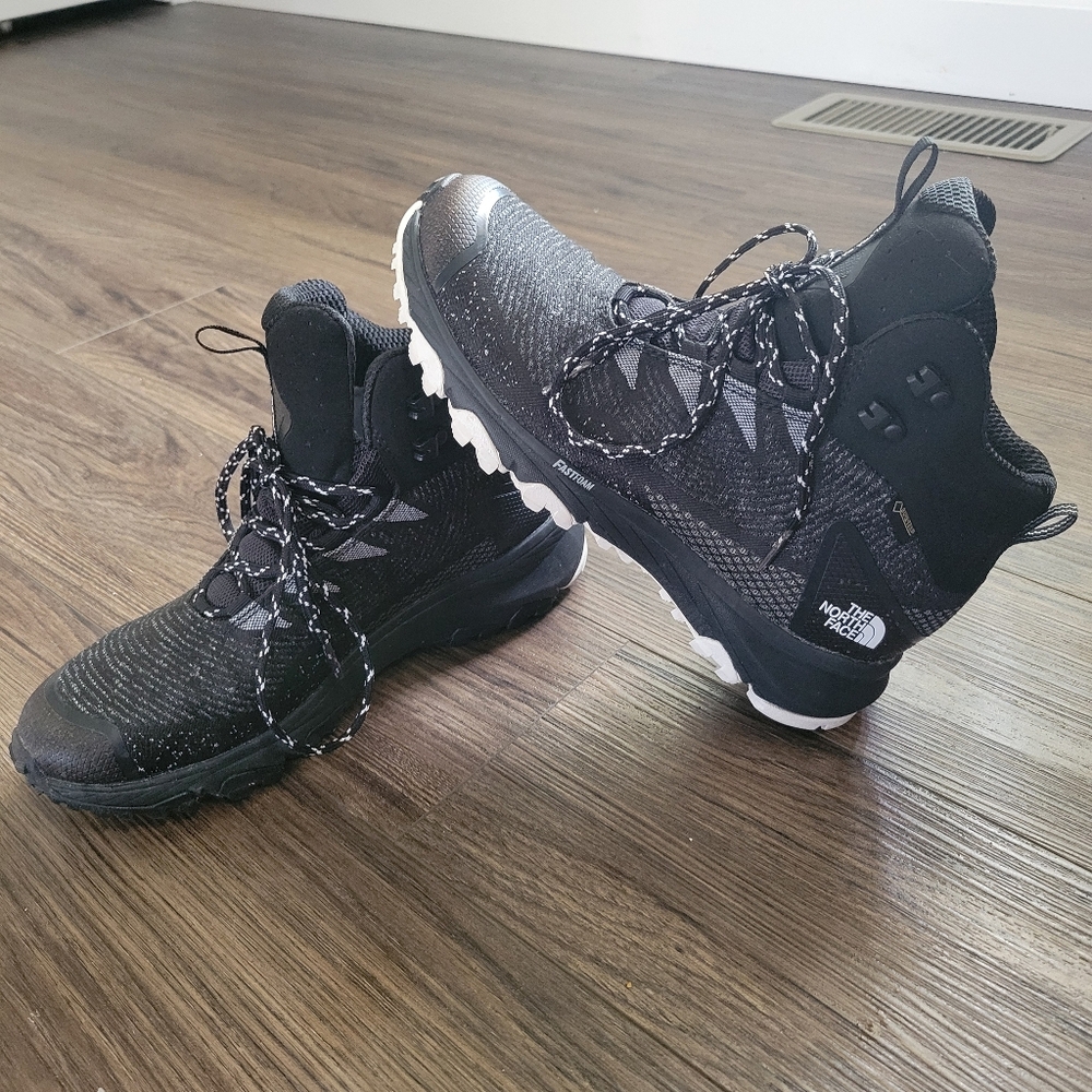 The North Face Black and White Hiking Boots